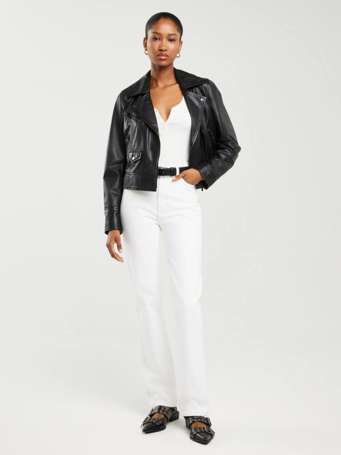 Jeansy damskie z prostą nogawką białe Winona 101