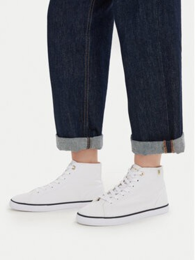 Tommy Hilfiger Trampki Th Chic Low Profile Mid Cut FW0FW09356 Biały