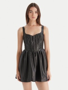 Bardot Sukienka z imitacji skóry Savoy 60114DB Czarny Regular Fit