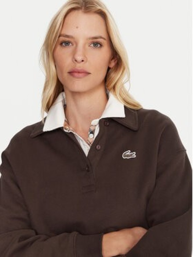 Lacoste Bluza SF5275 Brązowy Relaxed Fit