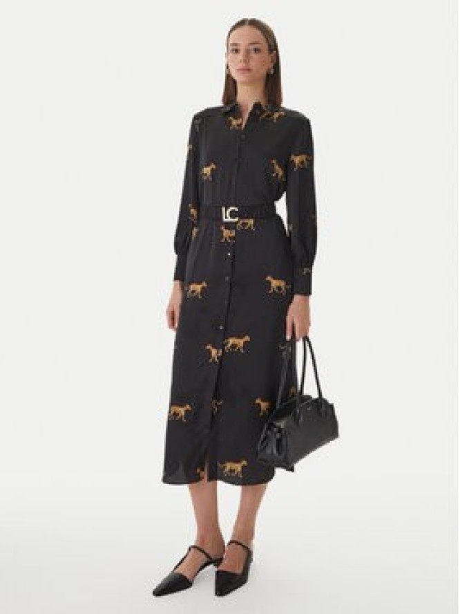 LOLA CASADEMUNT Sukienka koszulowa LS2616091 Czarny Regular Fit