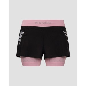 Spodenki biegowe damskie X-Bionic Twyce Race 2in1 Shorts Black Pink