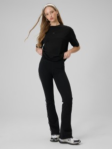 4F Legginsy z rozszerzanymi nogawkami damskie - czarne XXL