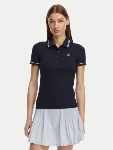 Lacoste Polo DF5284 Granatowy Slim Fit