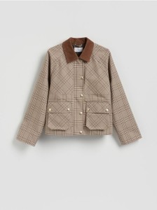 Kurtka ze sztruksowym kołnierzykiem - wielobarwny