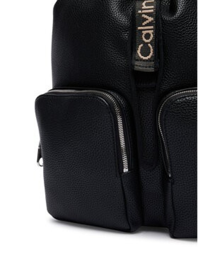 Calvin Klein Plecak Weebbing Strap Flap Backpack LV04F3645G Czarny