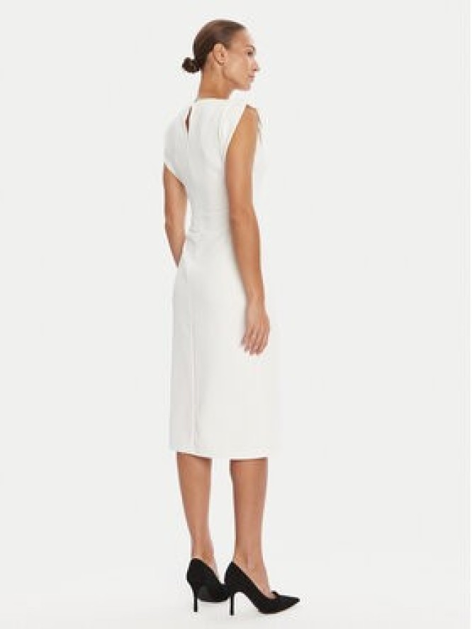 Rinascimento Sukienka koktajlowa CFC0020043002 Biały Slim Fit
