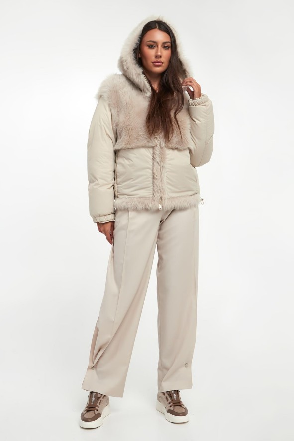 Kurtka damska dwustronna z futrem PESERICO