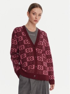 PINKO Kardigan Half Breed 106042 A2YD Bordowy Regular Fit