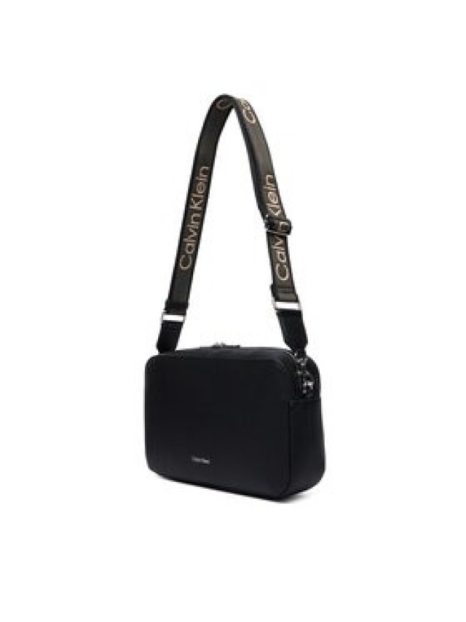 Calvin Klein Torebka Webbing 2X Strap Lg Camera Bag LV04F3642G Czarny