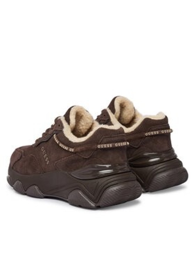 Guess Sneakersy FLFMI3 SUE12 Brązowy ciemny