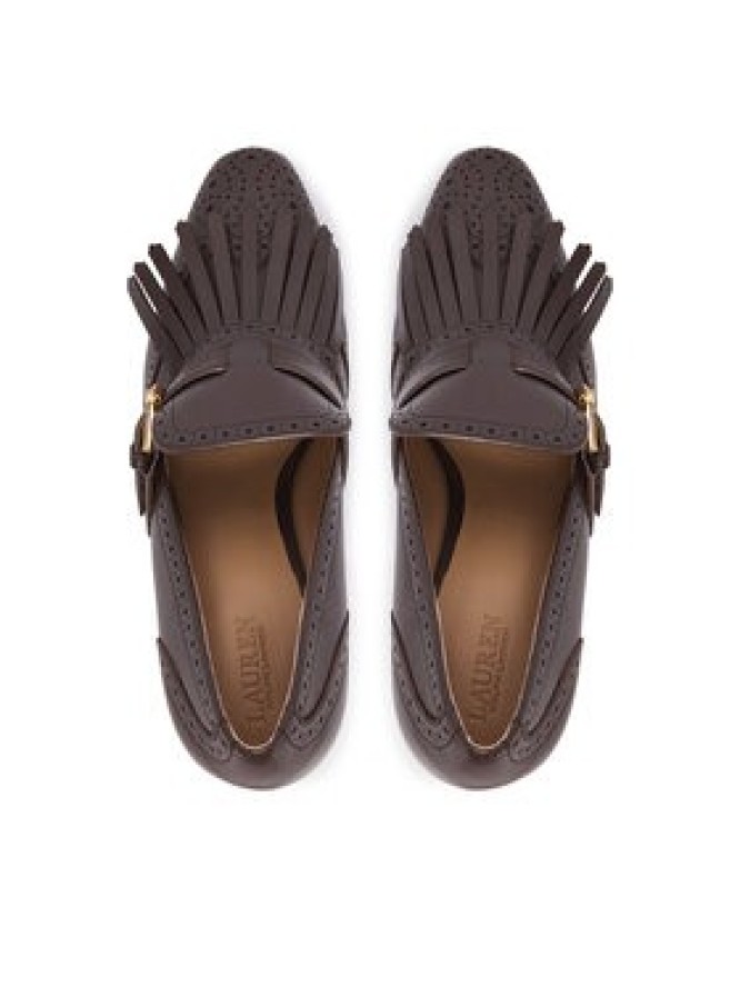 LAUREN RALPH LAUREN Półbuty Colleen Perforated Calfskin Kiltie Pump 802P02364004 Brązowy ciemny