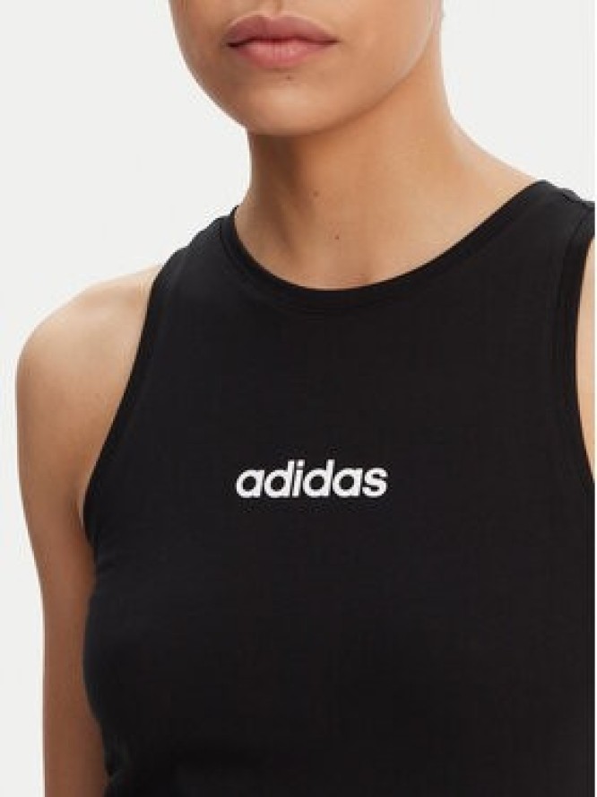 adidas Top Essentials Linear JC5798 Czarny Slim Fit