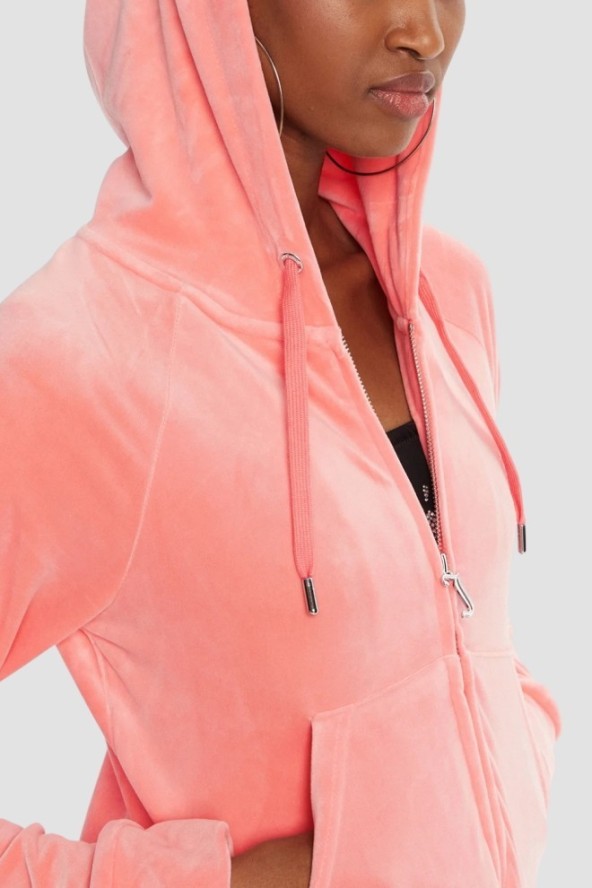 JUICY COUTURE Brzoskwiniowa damska bluza damska Madison Hoodie, Rozmiar S