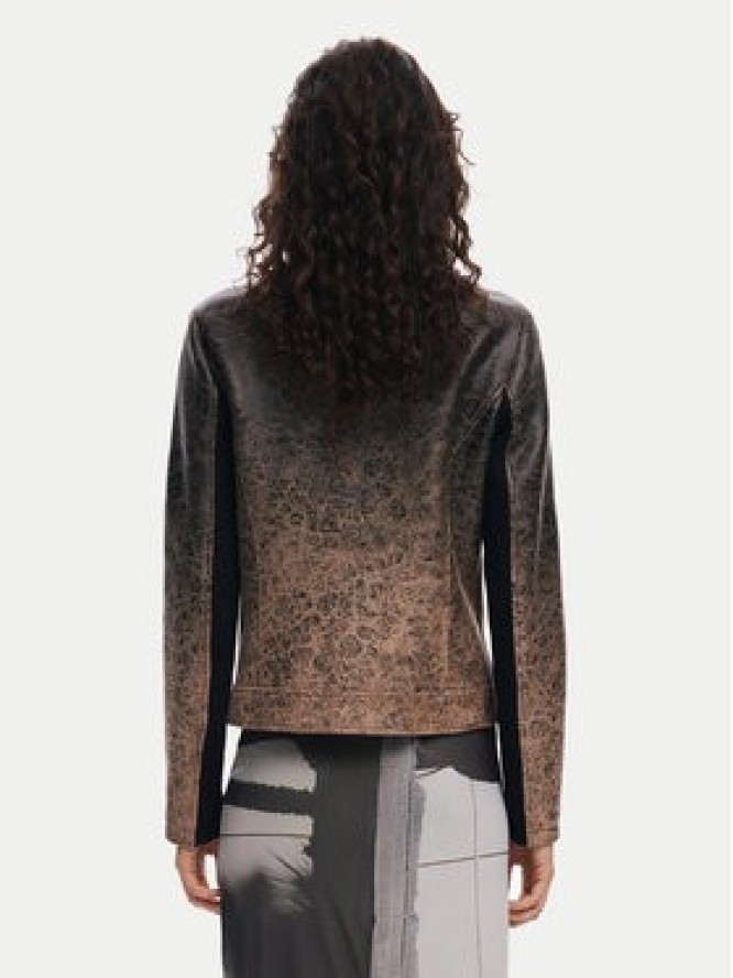 Desigual Kurtka skórzana 25SWEW44 Brązowy Regular Fit