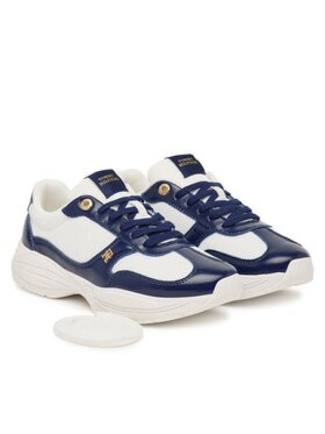 Tommy Hilfiger Sneakersy Modern Runner Shiny Leather FW0FW09413 Granatowy