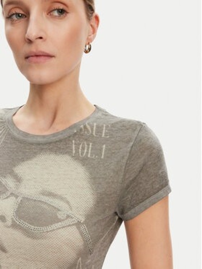 Guess T-Shirt W5YI36 KBYH0 Zielony Regular Fit