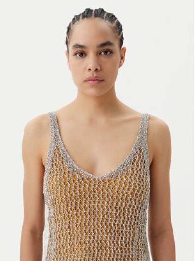 PINKO Sukienka dzianinowa Viggiano Abito 104889 A2FB Beżowy Slim Fit