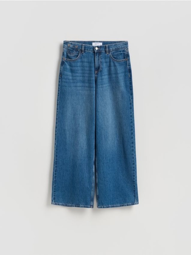 Jeansy wide leg - niebieski