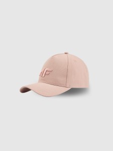 4F Czapka z daszkiem strapback damska - różowa S/M (58cm)