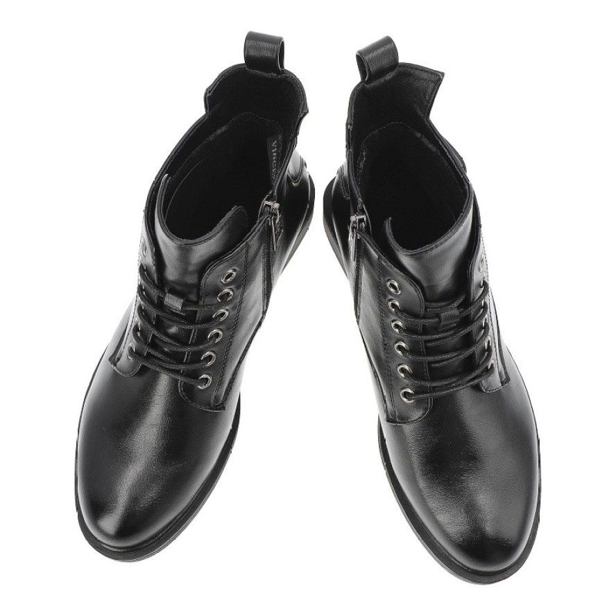 Czarne Botki Vinceza Klasyczne Buty Damskie