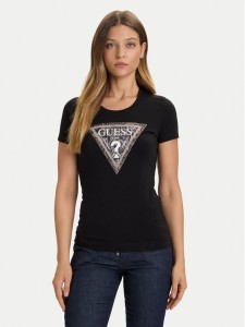 Guess T-Shirt W5BI15 J1314 Czarny Slim Fit