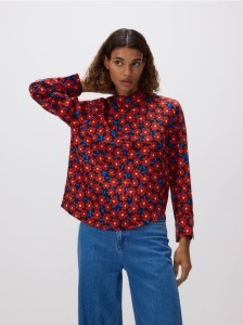 Wzorzysta bluzka z wiskozy - wielobarwny