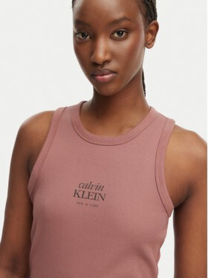 Calvin Klein Jeans Top LV047F239G Brązowy jasny Slim Fit