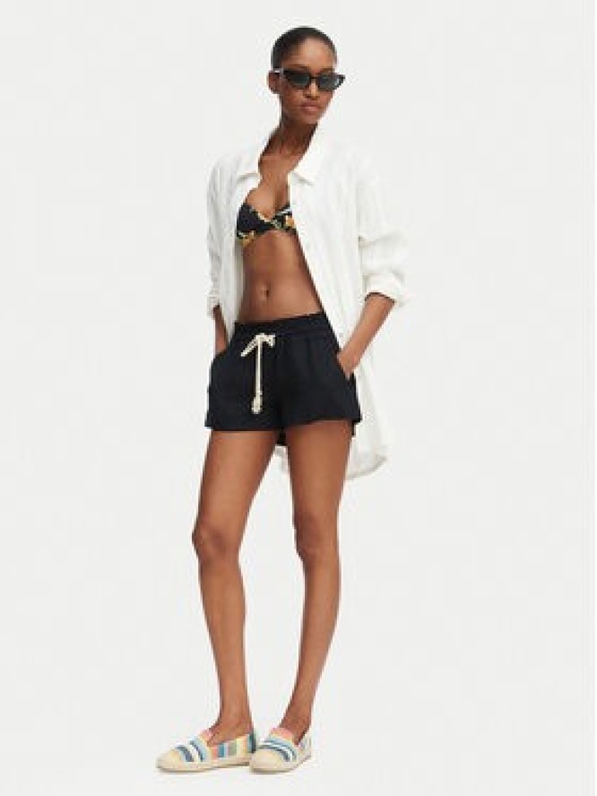 Roxy Szorty materiałowe Oceanside ARJNS03007 Czarny Regular Fit