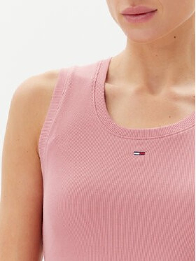 Tommy Jeans Top Essential DW0DW20673 Różowy Slim Fit