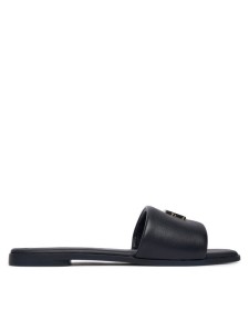 Tommy Hilfiger Klapki Th Logo Hardware Leather Mule FW0FW09292 Granatowy