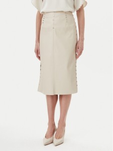 Bruuns Bazaar Spódnica z imitacji skóry Tuanelle BBW4392 Beżowy Regular Fit