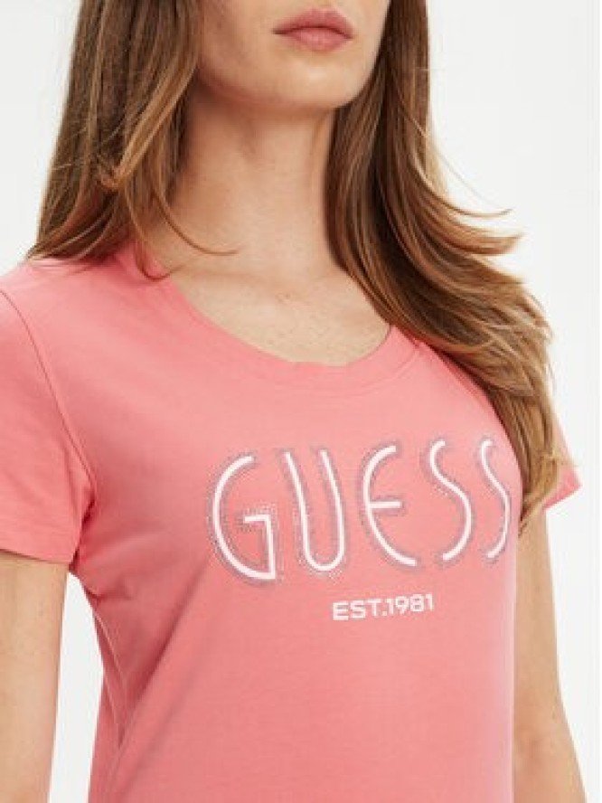 Guess T-Shirt W5YI05 J1314 Różowy Regular Fit
