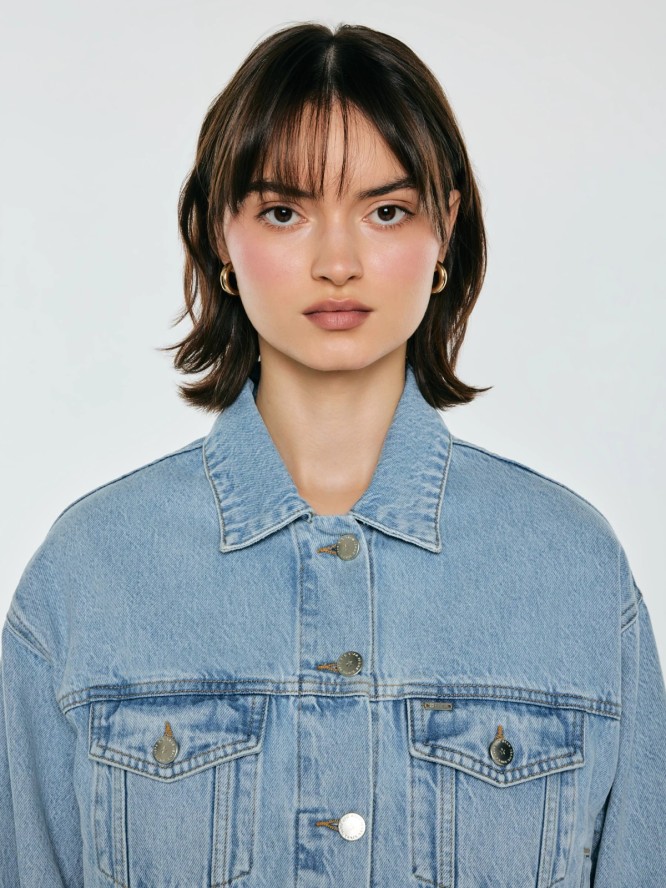 kurtka damska oversize jeansowa niebieska ella 221