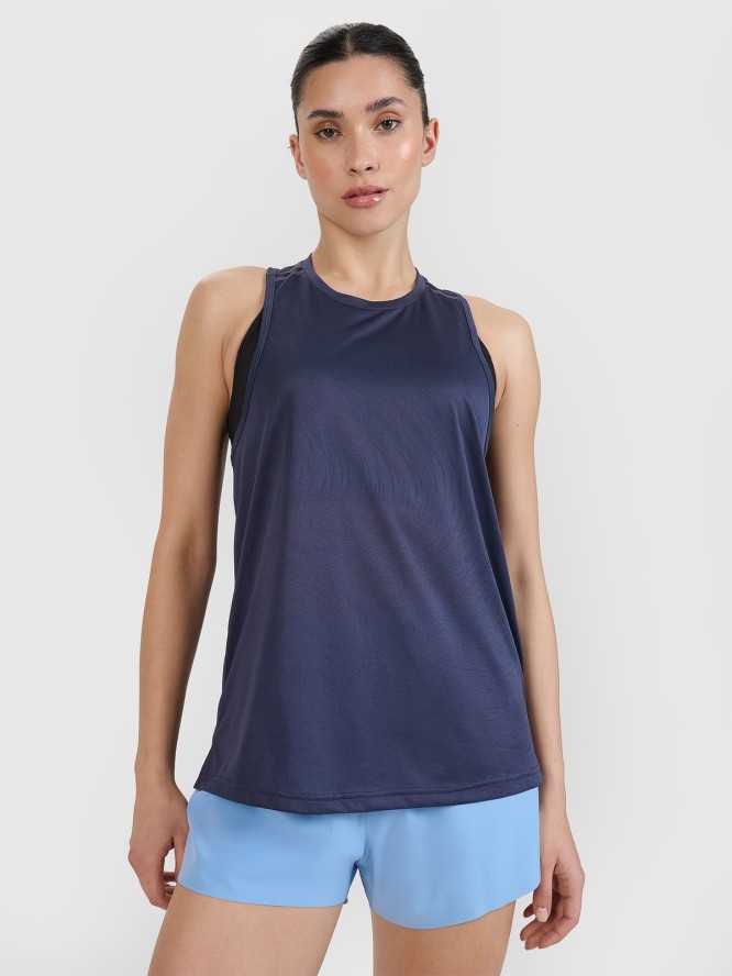 4F Top do biegania regular szybkoschnący damski - szary XL