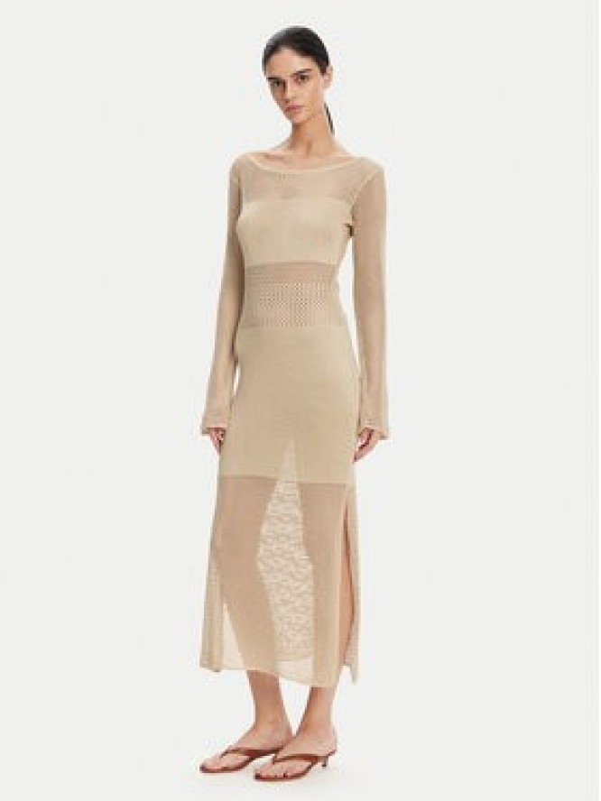 Fracomina Sukienka dzianinowa FS25SD5004K514O7 Beżowy Slim Fit