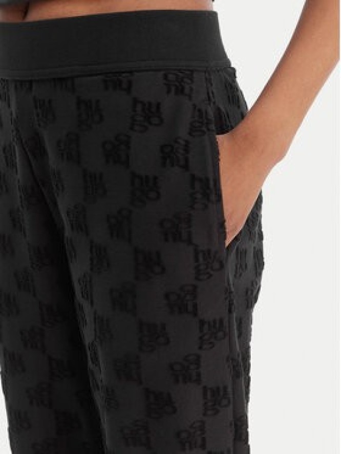 HUGO Spodnie dresowe Monogram 50556809 Czarny Regular Fit
