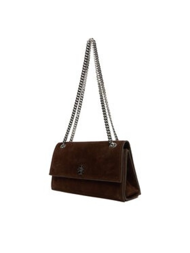 Tory Burch Torebka Kira Turnlock Suede Shouldr Bag 169176 Brązowy