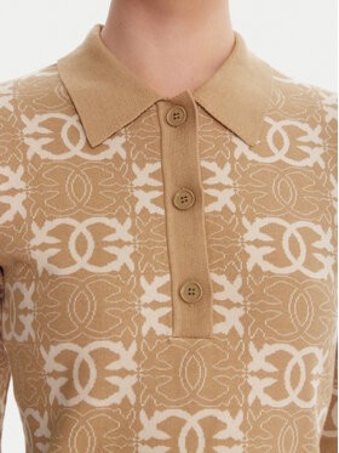 PINKO Sukienka dzianinowa Nothing 106039 A2YD Beżowy Regular Fit