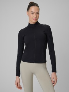 4F Bluza treningowa slim szybkoschnąca damska - czarna S