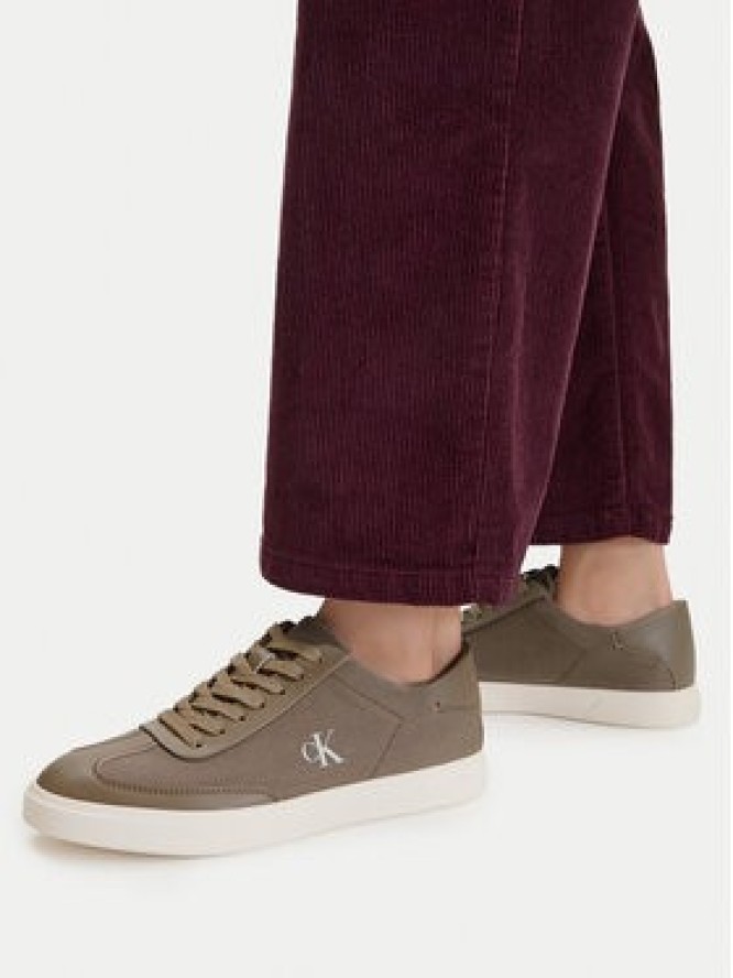 Calvin Klein Sneakersy Low Pro Cups Wt Canv Mg HW0HW03145 Brązowy