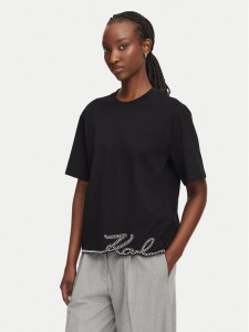 KARL LAGERFELD T-Shirt B3W17065 Czarny Regular Fit