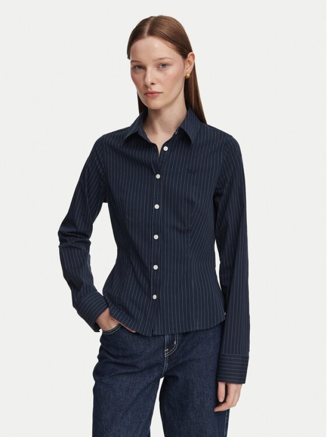 Guess Jeans Koszula W6YH11 W2835 Granatowy Slim Fit