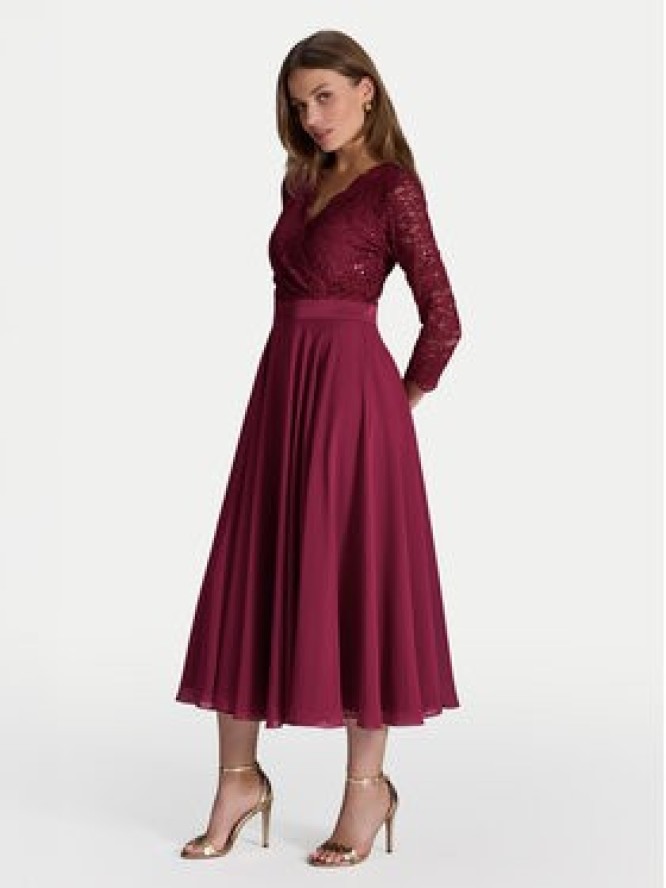 Swing Sukienka koktajlowa 5AE29100 Bordowy Regular Fit