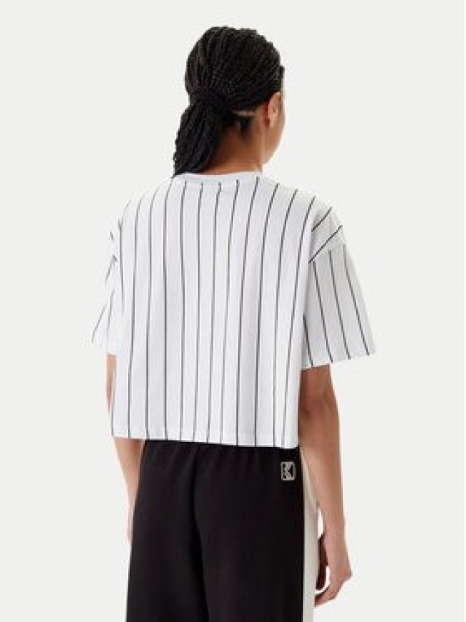 Karl Kani T-Shirt Small Signature Essential Pinstripe 6137879 Biały Relaxed Fit