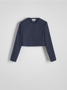 Marynarka z cekinowymi aplikacjami - granatowy