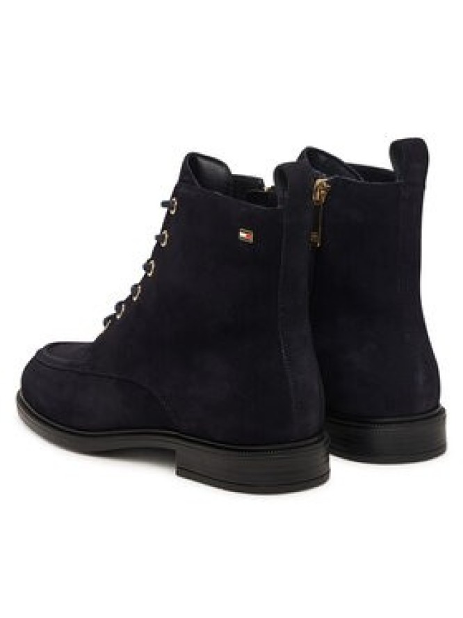 Tommy Hilfiger Trzewiki Enamel Flag Suede Lace-Up Boot FW0FW09681 Granatowy