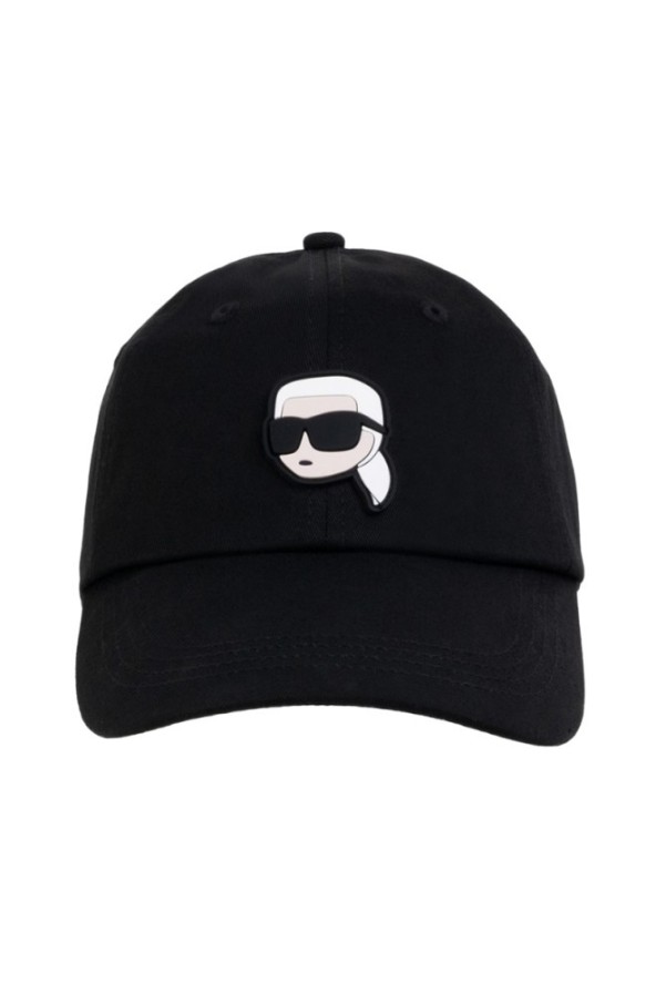 KARL LAGERFELD Czarna czapka z daszkiem Ikon Cap