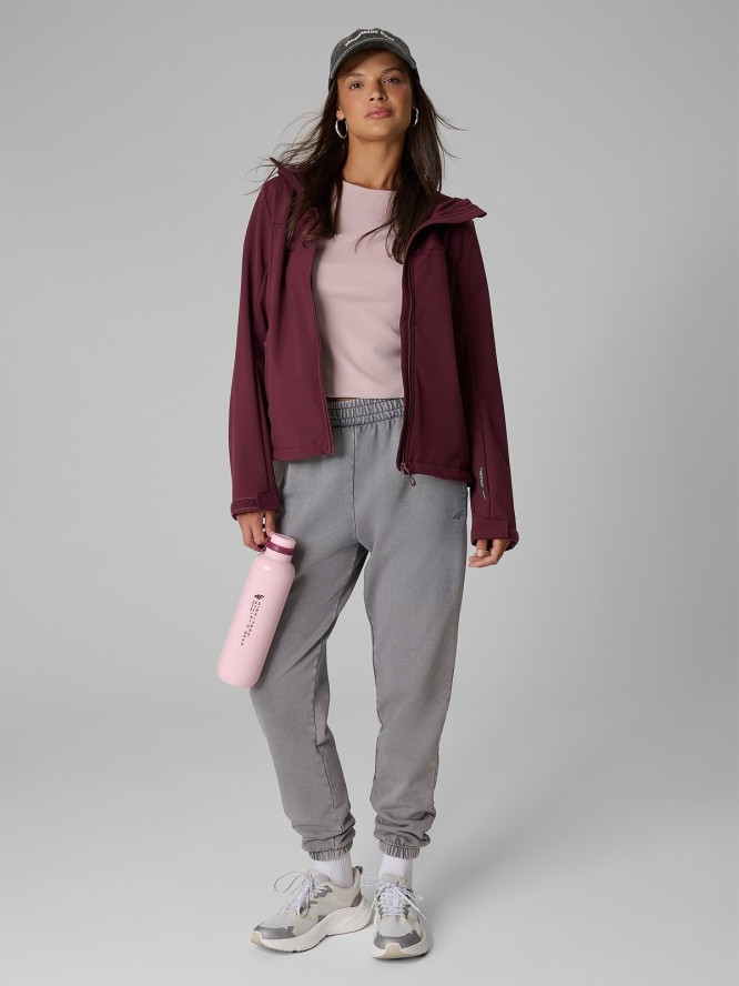 4F Kurtka softshell wiatroodporna membrana 8000 damska - burgundowa L