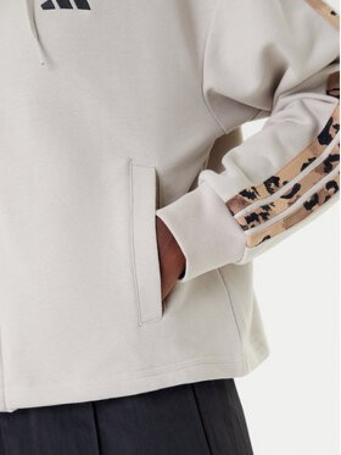 adidas Bluza Animal Print 3-Stripes JM1860 Beżowy Loose Fit